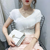 Blouse and Tops Women 2021 Summer Short Sleeve Shirts Plus Size Korean New Arrival Crop Top Female Office Ladies