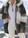 Hot New Autumn And Winter Loose Plush Multi-Color Hooded Coat