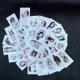 Black Girls Waterproof Tattoo Stickers for Women Men Body Art Arm Decals Water Transfer Temporary Tattos Bueaty