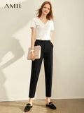 Graduation party gift Spring Summer Pants Female Office Lady Solid High Waist Female Trousers Fashion Straight Suit Pants For