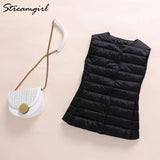 Down Vest Women Outerwear Ultra Light Jacket Women 2019 Sleeveless Ultra Thin Down Jacket Female Women's Warm Vest