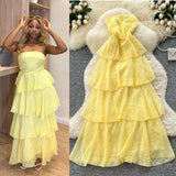 Retro Court Dress Women's Waist Thin Temperament Bubble Sleeve Lace Splicing Big Swing Dress