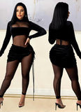 Party Sexy Mesh Patch Velour Tight