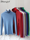 Women Turtleneck Sweaters Autumn Solid Slim Pullover Coffee Soft Knitted Jumper Pulls Warm Sweater Winter Turtleneck