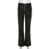 Toloer Hot New Ebay2023 Women Slim PU Pants Straight Pants Women's Pants Batch-Outfit