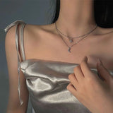 Double layer Sun & Moon Necklace-Outfit