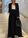Fashion Solid Blazer For Women Notched Collar Long Sleeve Loose Waist Minimalist Blazers Female 2023 Autumn Clothes