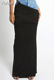 Fashion Wome Skirts High Waist Deconstruct Patchwork Panelled Asymmetry Denim Pleated Pockets Long Skirt 2023 New