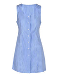 Fashion Women's 2 Pcs Set Slim Lapel Short Coat Skeeveless Single Breasted Waist Mini Shirt Dress Summer 2023 New