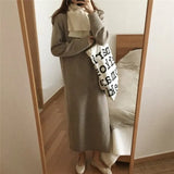 Warm Sweater Women Dress Winter Long Sweaters Knitted Dresses Long Loose Maxi Oversize Lady Dresses Bodycon Robe