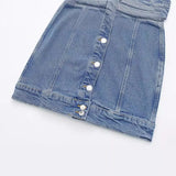 Toloer Women's Summer 2024 New Denim Mini Dress-Outfit