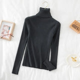 Women's Turtleneck Autumn and Winter Thicken Sweater Fashion 2021 Casual Pullover Knitted Jumper Striped Vintage Sweater