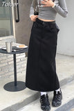 Temperament Y2k Skirts for Women 2023 Faldas Mujer De Moda High Waist Slim Fit Bodycon Long Skirt Fashion Casual Korean