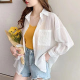 Striped Sunscreen Women's Spring And Summer 2025 New Thin Thin Chiffon Shirt Mid-Long Open Shirt