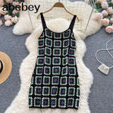 Dresses Knit Cut Out Dress Jurk Dames Beach Dresses for Women 2022 Strap Sleeveless Female Vestidos Mujer