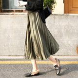 Skirt Women Autumn Long Vintage Gray Korean 2020 Maxi High Waist Casual Winter Black Party School Girl Velvet