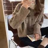 Korean Sweater Women Cardigan Spring Autumn Knitted Ribbed O-Neck Cropped Cardigans Ladies Single Breasted Casual Fashion