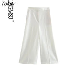 2023 Summer Women Casual Wide Leg Pants Solid High waist Button Female Fashion Street Full Length Pant Trousers