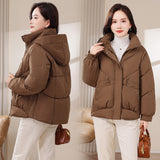 Large Size 300 Catties Fat MM Cotton Clothes Female Short Style 2024 New Korean Version Loose Cotton-Padded Jacket Fashion Hooded Cotton-Padded Jacket-Outfit