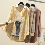 Sunscreen Plaid Shirt 2025 Spring And Summer New Lady Loose Checker Shirt Student