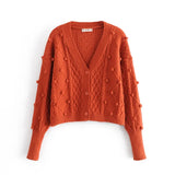 Sweater cardigan two piece set fall winter streetwear coat single breasted cropped