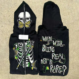 Y2K Men's and Women's Zipper Hoodie Jacket Hip Hop Street Wear Men's Sweatshirt Embroidery Print Harajuku Jacket