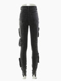 Fashionable Women's Jeans Pocket High Waist Slim Show Leg Length High Elastic Denim Pencil Pants Spring 2023 New