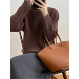 Women's Turtleneck Striped Ribbed Sweater High Neck 2022 Winter New Loose