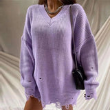 Y2K Women's Oversized Sweater Knitted Green O Neck Long Sleeve Pullover Tops Casual Party Sexy Club Sweaters Dresses