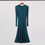 Warm Long Sleeve Women Sweater Dress Thick Winter Woman Loose Dress Fashion Solid Warm Autumn Knitting Cotton Ladies