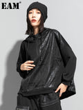 Loose Fit Printed Drawstring Sweatshirt New Hooded Long Sleeve Women Big Size Fashion Tide Spring Autumn 2023