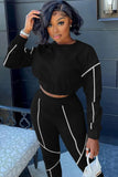 Long Sleeve Crop Top and Pants 2 Piece