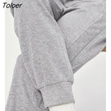 Women Sweatpants 2022 Autumn Elastic Waist Loose Trousers Dark Blue Gray Comfortable Casual Streetwear Sport