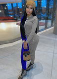 Casual Contrast Hoody Top And Pant 2 Piece