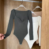 Winter Women's Sweater Sexy Low V-Neck Long Sleeve Red/Khaki/White Playsuit Female Elegant Knit Jumper Fashion New