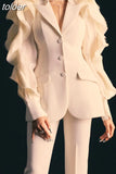 Asymmetrical Fashion Blazer For Women Notched Collar Long Sleeve Solid Loose Blazers Female Spring Clothing Style