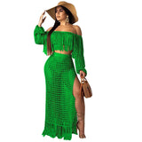 Toloer New Women's Casual Netted Fram Beach Dress 2 Sets-Outfit
