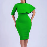 Large-Size Female Decoration Height Waist Lotus Side Temperament Commuter Pencil Skirt