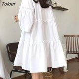 Women A-line Loose Casual Mini Solid Simple Pregnant Lady Korean Style Trendy Student Girls Vestido Chic Summer