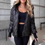 And Winter New Fashion Trend Lattice Loose Hooded Cotton