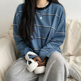 Vintage 90's Striped Oversized Long Sleeve Tee-Outfit