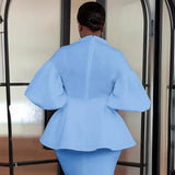 New Lantern Sleeve Top Temperament Style Suit Embroidery Women's Dress