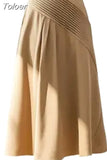 Faldas De Mujer Irregular Patchwork Folds Skirts Women Highi Waist Slim Fit A-line Summer Vintage Skirt Elegant Long