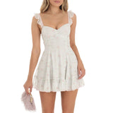 Dress y2k Aesthetic Women Fairycore Grunge Floral Print Ruffle Sleeve A Line Mini Dress Fashion Party Dresses