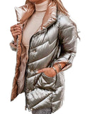 Puffer Jacket Women Oversized Winter Parka Cotton Padded Warm Coat Female Outerwear Quilted Coats Stand Collar Patchwork