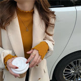 Half Turtleneck Knitted Pullover Sweaters Fashion Tops 2022 Women Korean Casual Basic Solid Jumper Pull Femme