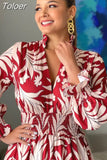 For Women 2023 Autumn And Winter Long Swing Dress Bohemian Floral Print Long Sleeve Robe Longue Femme Party Maxi