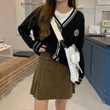 Brown Denim Skirt Women Vintage Cute Korean Style High Waist Pocket A-line Pleated Mini Skirt for Girls Preppy