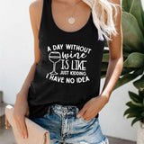 Letter Print Sleeveless T