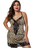 Sexy Plus Size Straps V Neck With Lace Mini Dress